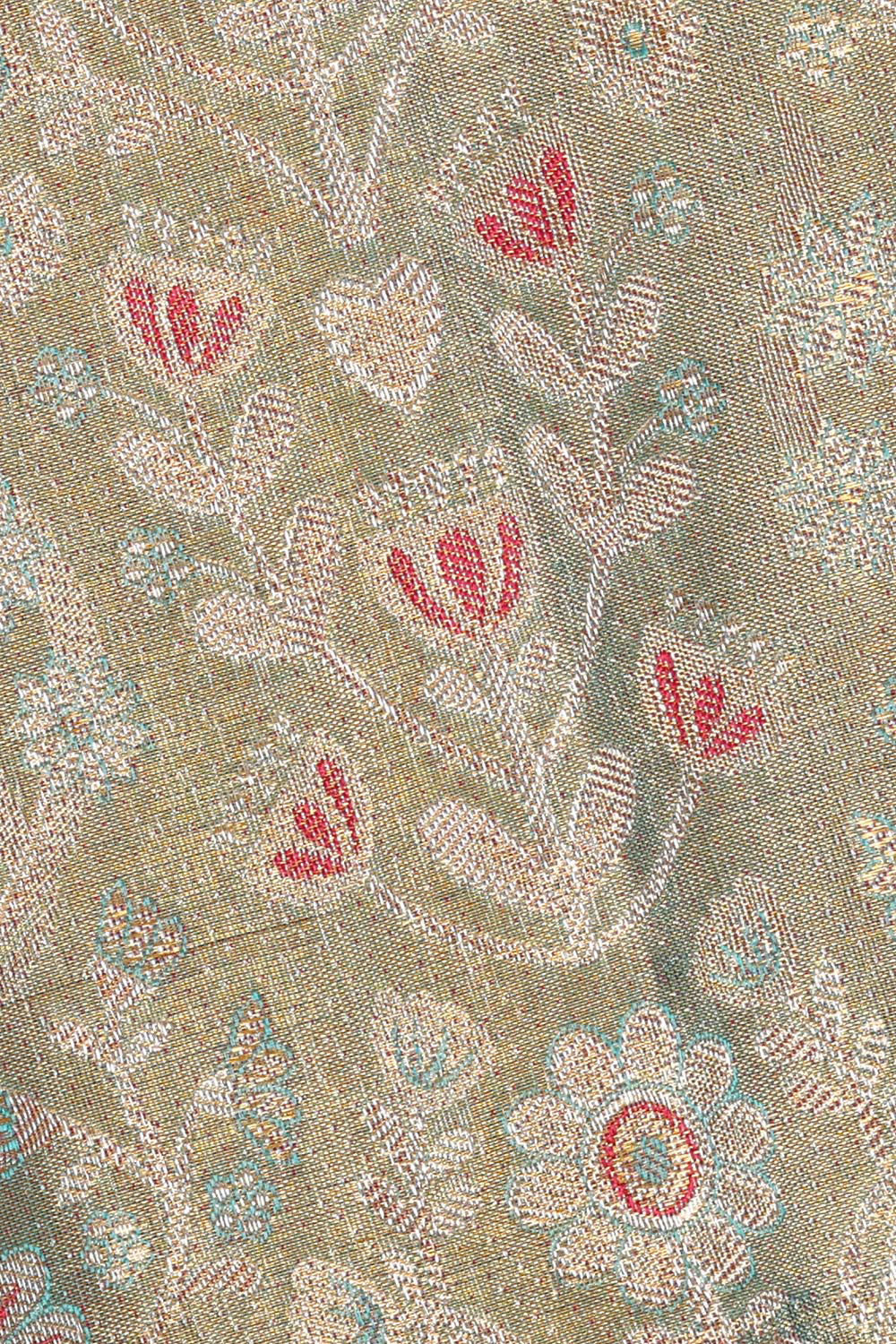 Image of Kanchipattu Golden Blue Brocade Saree